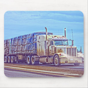 Tapis De Souris Camion blanc de fret - art de camion et de route