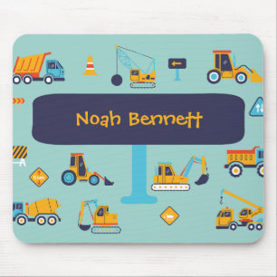 Tapis de souris camion de construction pour enfant