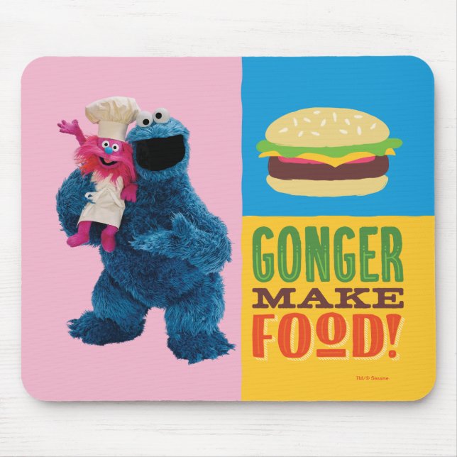 Tapis De Souris Camion fourré de Cookie Monster | Gonger Make Food (Devant)