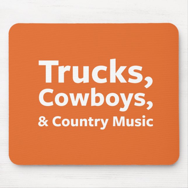 Tapis De Souris Camions, cowboys et musique country (Devant)