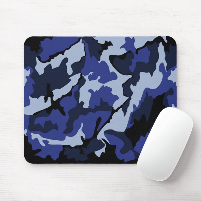 Tapis De Souris Camo Bleu, Mousepad (Avec souris)