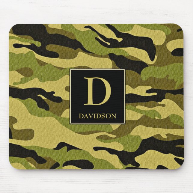 Tapis De Souris Camo Mousepad avec Camouflage Monogramme initial (Devant)