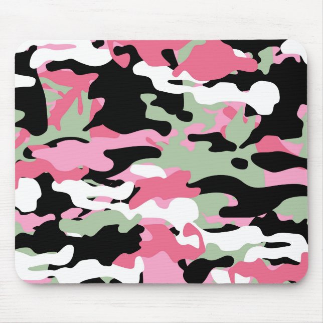 Tapis De Souris Camo rose et celadon vert Mousepad (Devant)