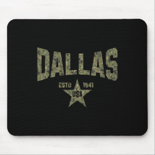 Tapis De Souris Camo Souvenir États-Unis Étoile Dallas Texas