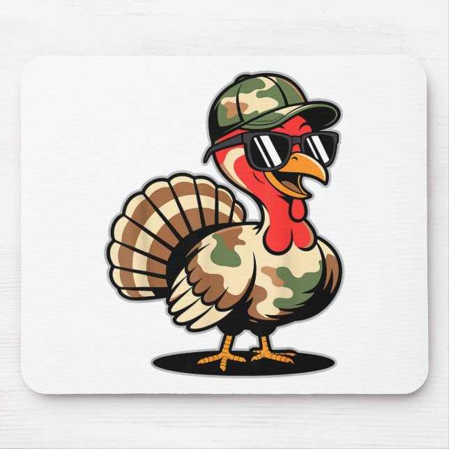 Tapis De Souris Camo Turkey Day Hunting Fall Thanksgiving  (Devant)