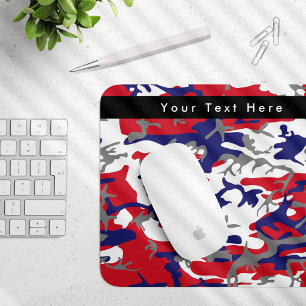 Tapis De Souris Camouflage, Bleu Blanc Rouge Gris, Militaire, Armé