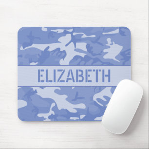 Tapis De Souris Camouflage bleu monogramme
