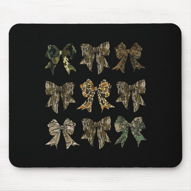 Tapis De Souris Camouflage Old Camo Bow Camo Coquette Bow Hunting  (Devant)