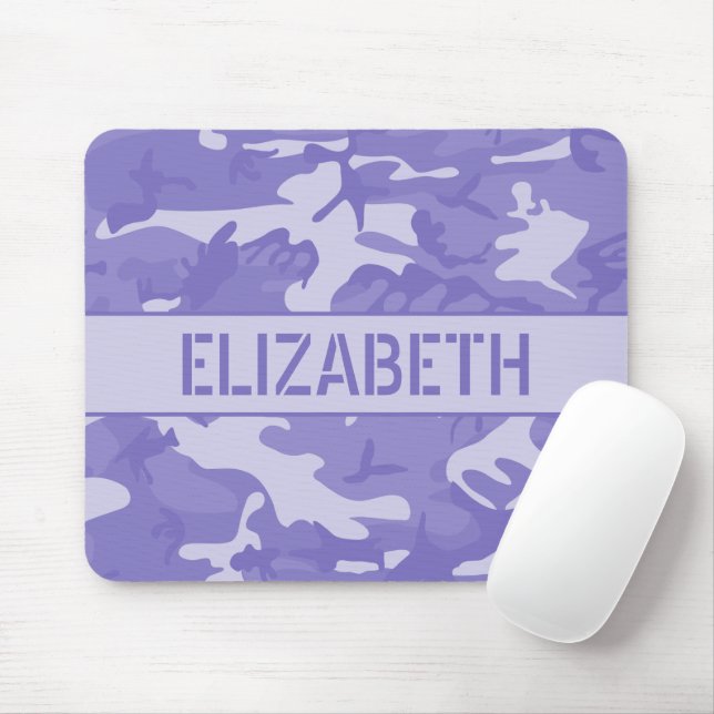 Tapis De Souris Camouflage violet Monogramme (Avec souris)