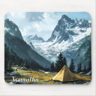 Tapis De Souris Camping de montagne Vue Pittoresque à thème