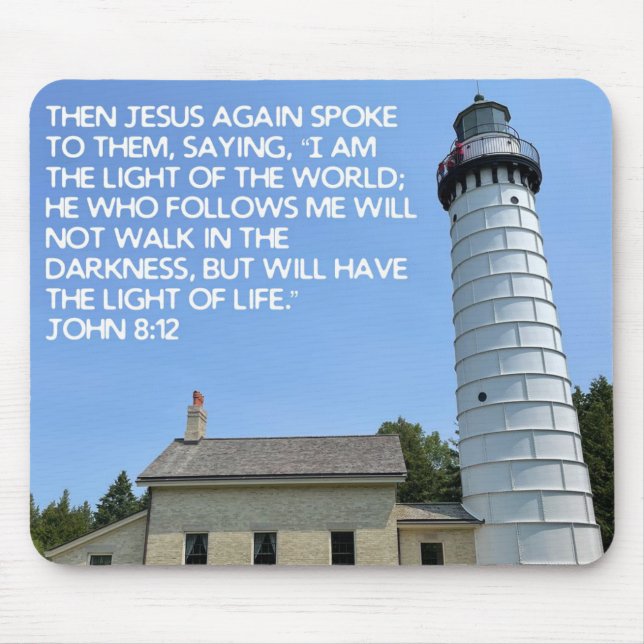Tapis De Souris Cana Island Lighthouse Bible Verse Souris Pad (Devant)