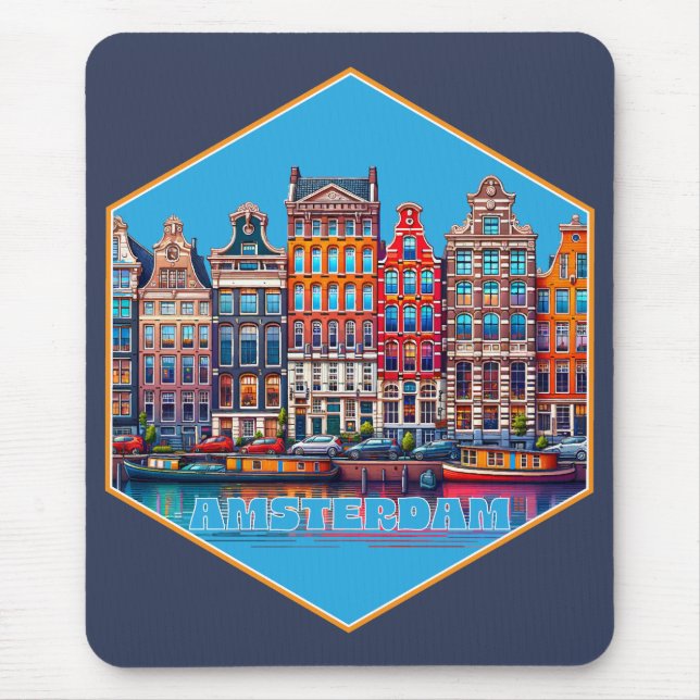 Tapis De Souris Canal Amsterdam Pays-Bas Europe (Devant)
