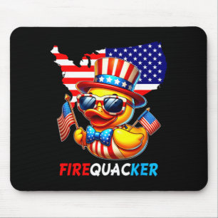Tapis De Souris Canard du 4 juillet Feu d'artifice Patriotique Qua