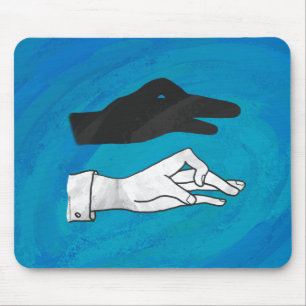 Tapis De Souris Canard noir sur bleu