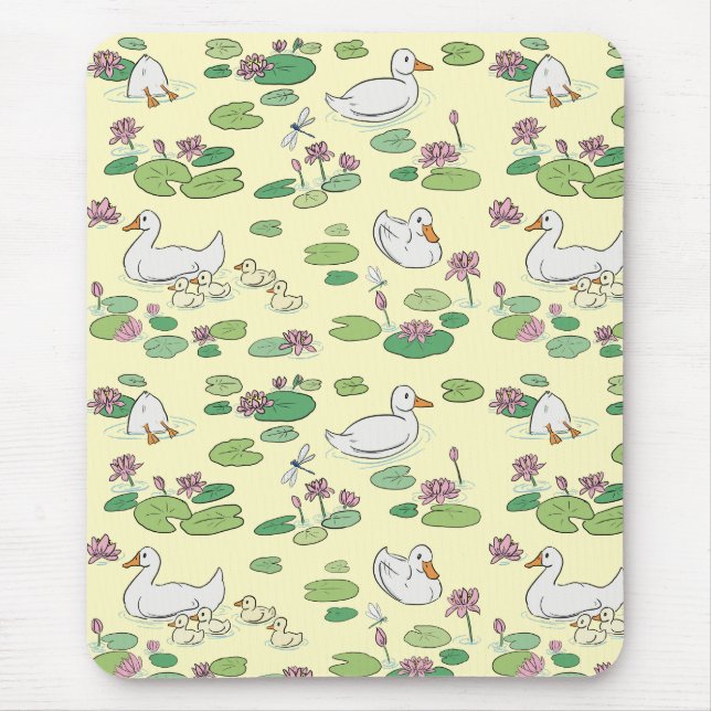 Tapis De Souris Canards et Nénuphar Mousepad jaune (Devant)