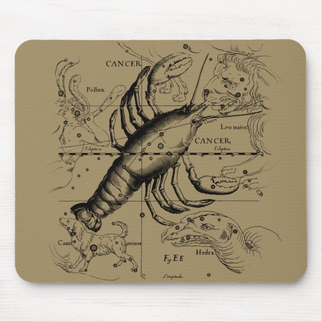 Tapis De Souris Cancer constellation Hevelius 1690 Engaving (Devant)