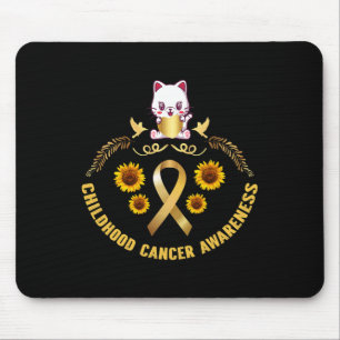 Tapis De Souris cancer de l'enfance conscience belle chatte or can
