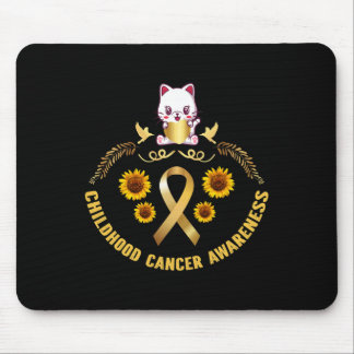 Tapis De Souris cancer de l'enfance conscience belle chatte or can