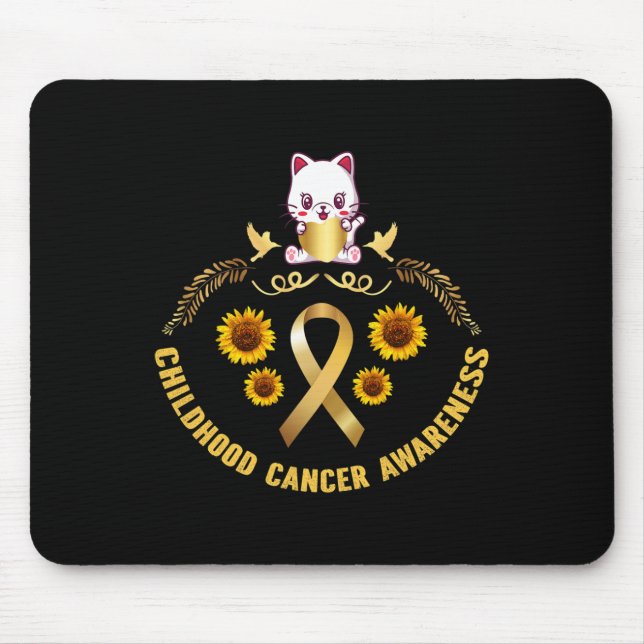 Tapis De Souris cancer de l'enfance conscience belle chatte or can (Devant)
