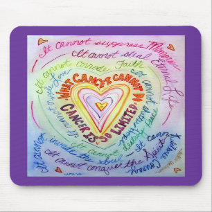 Tapis De Souris Cancer du coeur arc-en-ciel Mousepad