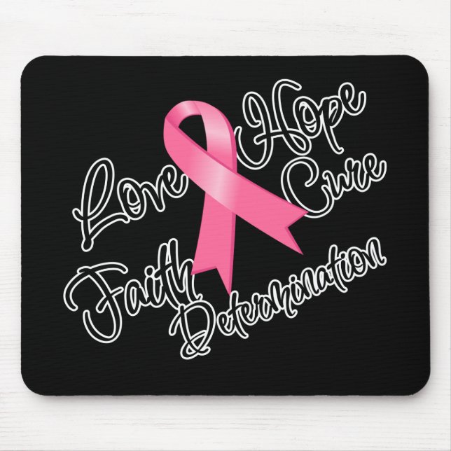 Tapis De Souris Cancer du sein amour de l'espoir détermination (Devant)