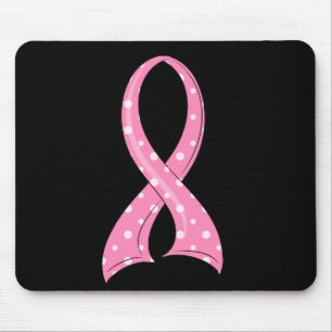 Tapis De Souris Cancer du sein de ruban de rose de point de polka