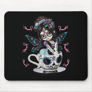 Tapis De Souris Cancer du sein Fille sucre costume crâne Halloween