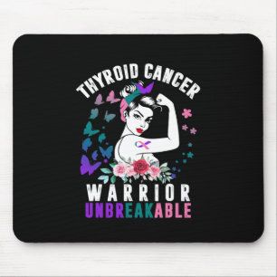 Tapis De Souris Cancer Femme Guerrière Violet rose Ruban Sensibili