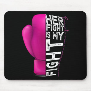 Tapis De Souris Cancer Son Combat Est Mon Combat Pink Boxe Glove