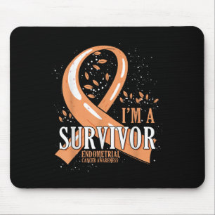 Tapis De Souris Cancer Survivante Peach Ribbon Endomètre Cancer Aw