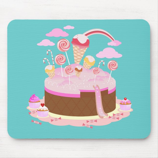 Tapis De Souris Candy and chocolate cake for birthday party (Devant)