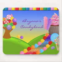 Tapis de souris Candyland Sweets Candy Cupcake Tra