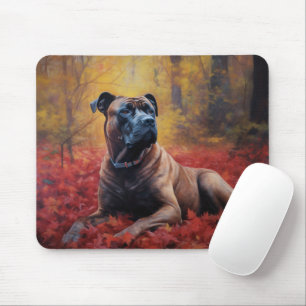 Tapis De Souris Cane Corso en automne feuilles tombées inspirent 