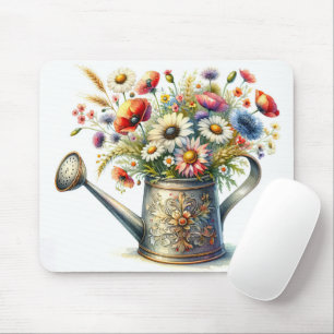 Tapis De Souris Canette d'eau vintage avec Fleurs sauvages