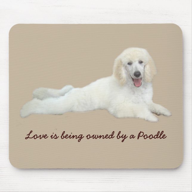 Tapis De Souris Caniche beau Mousepad blanc (Devant)