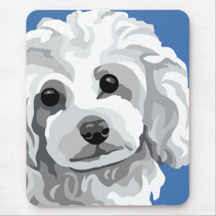Tapis De Souris Caniche Blanc