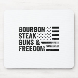 Tapis De Souris Canons À Steak Bourbon Et Liberté Usa Drapeau Whis