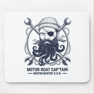 Tapis De Souris Capitaine de bateau à moteur hommes femmes Pontoon