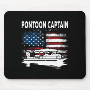 Tapis De Souris Capitaine de Ponton de Bateau le 4 Juillet