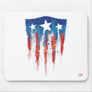 Tapis De Souris Captain America Bouclier Rétro Traits de Pinceau