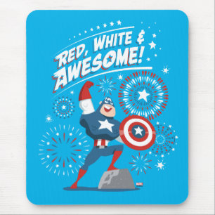 Tapis De Souris Captain America "Rouge, Blanc et Incroyable !"