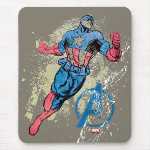 Tapis De Souris Captain America Vengeur Graphique Grunge