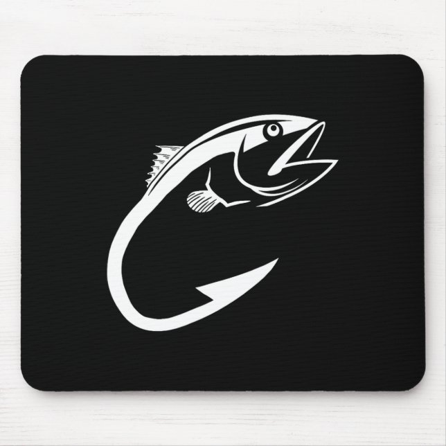 Tapis De Souris Capuchon de thon minimaliste pêcheur homme pêcheur (Devant)