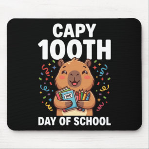 Tapis De Souris Capybara 100e jour d'école Mignon Capy Animal