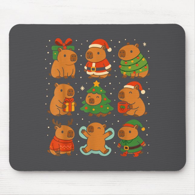 Tapis De Souris Capybara Christmas Shirt, Funny Capy Holidays  (Devant)