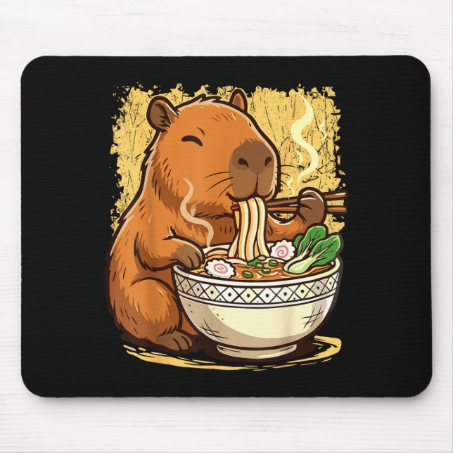Tapis De Souris Capybara Eating Ramen Noodles  (Devant)