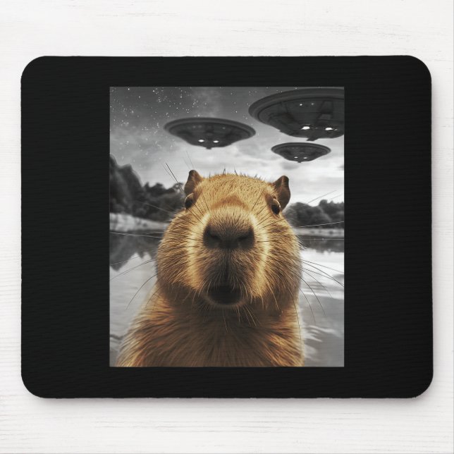 Tapis De Souris Capybara Selfie Funny Xmas Animal Graphisme Capyba (Devant)