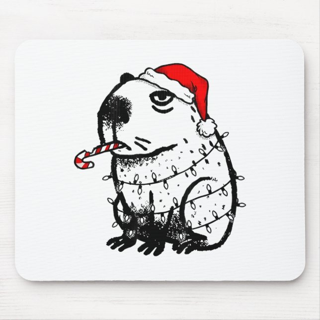 Tapis De Souris Capybara Smoking Christmas Ugly Cigarette Gen Z  (Devant)