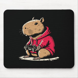 Tapis De Souris Capyra Joueur Vidéo Drôle de jeu Capy Rongeur Garç