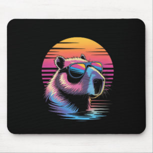 Tapis De Souris Capyra Mignon Animal Rétro Vacances d'Été Plage 